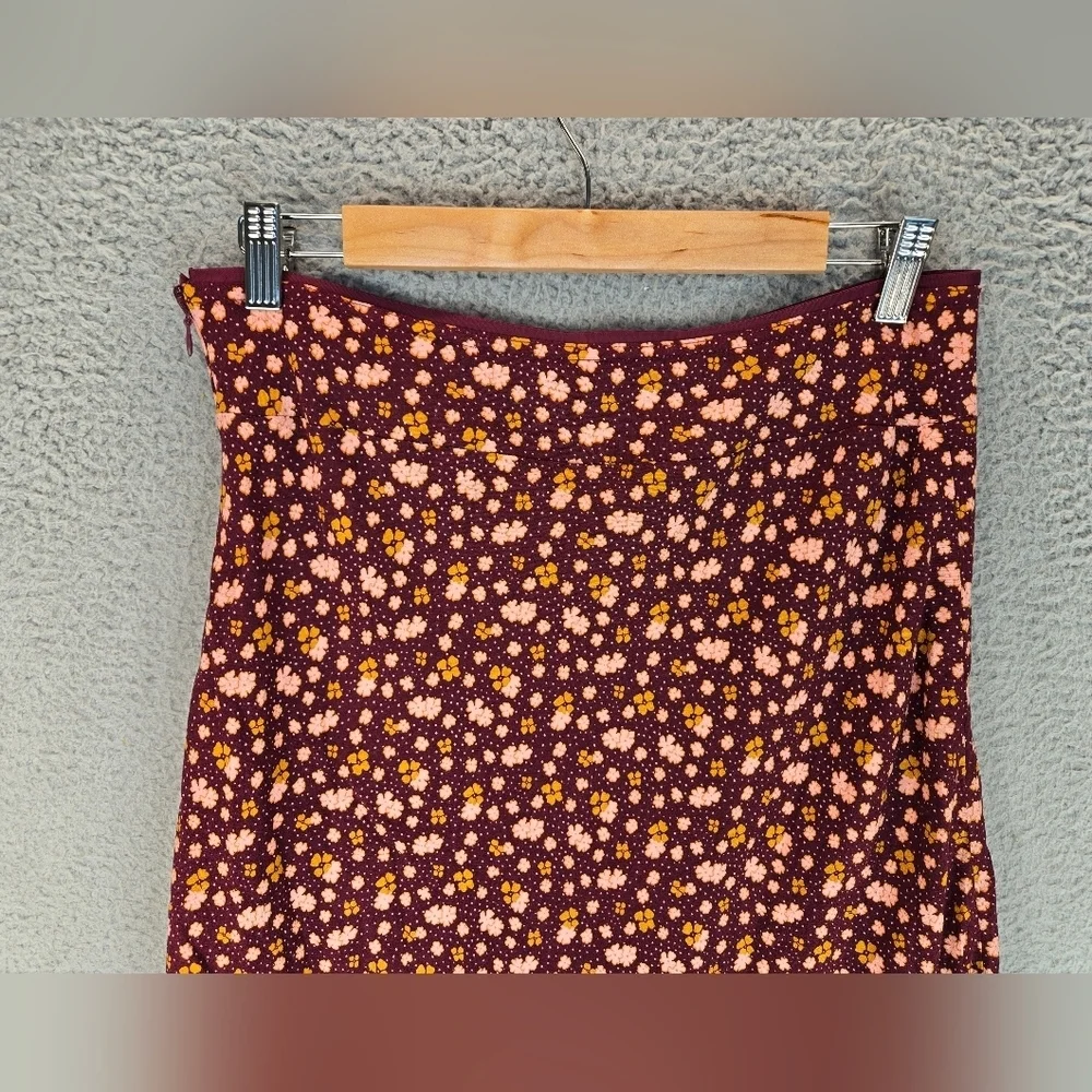 Free People IRL Mini Skirt Sz 6 Purple With Pink Flowers Side Zip Summer Days